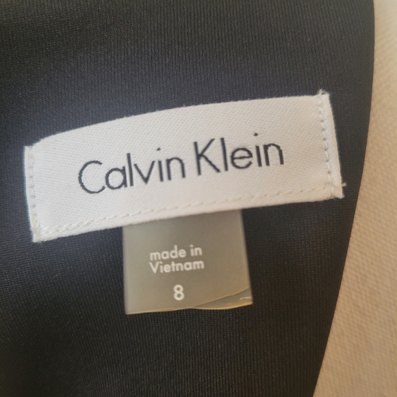 Calvin Klein Black & White Sleeveless Scuba Sheath Dress Size 8 - Picture 6 of 6